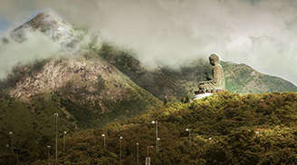 A large Buddha statue in Hong Kong