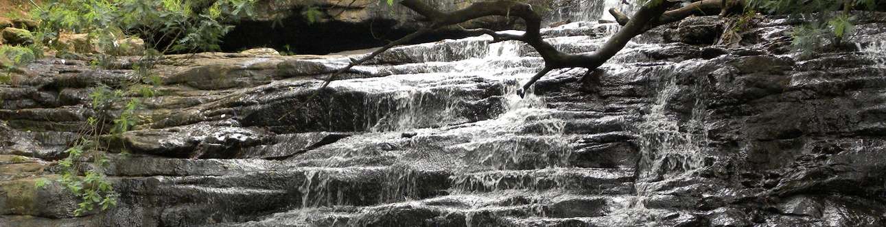 Enjoy in the natural waterfall