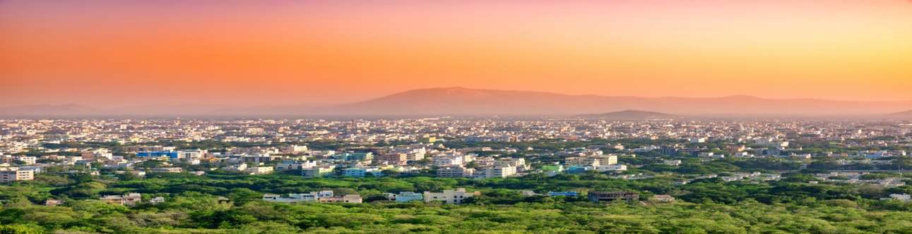 Aerial view of Tirupati in Andhra Pradesh