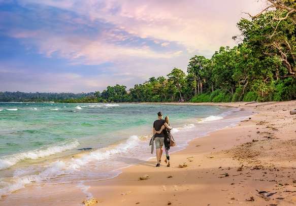 Scenic Neil Island seashore in Andaman
