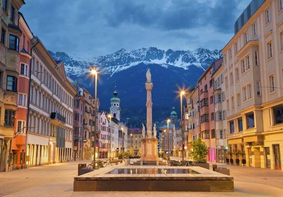 Bewitching views of Innsbruck cityscape in Austria