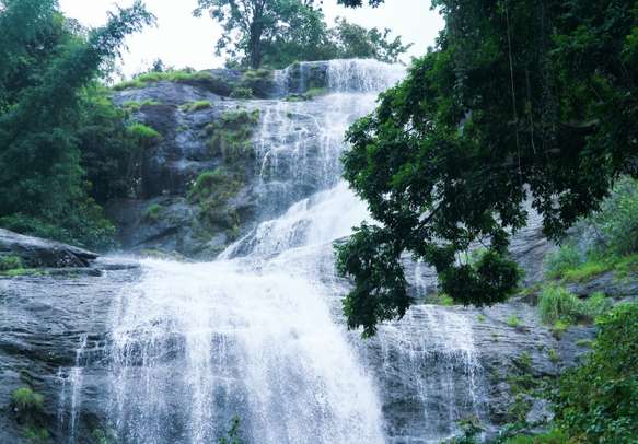 Majestic waterfall in Munnar