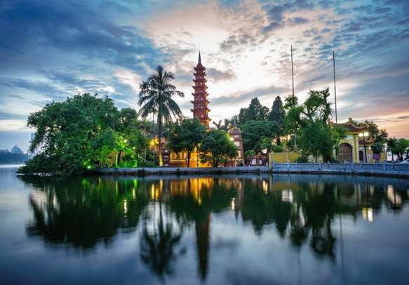 Enjoy a panoramic view of Hanoi on this Vietnam honeymoon.