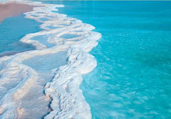 Salty shore the Dead Sea
