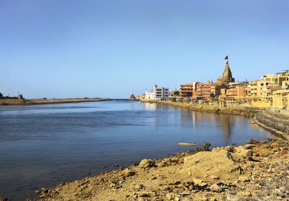 Landscape of Dwarka Bay, Marina harbor