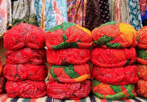 Bandhani cloth material in Gujarat local markets