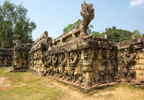 Terrace of the Leper King at Angkor Thom complex, Siem Reap