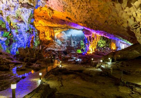 Explore the fascinating Surprise Cave in Halong Bay.