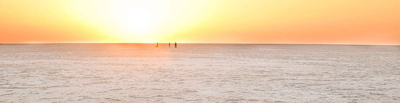 Enjoy the beauty of white salt desert