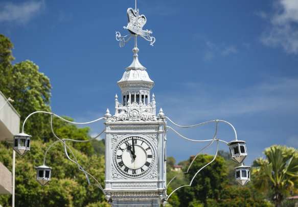 Famous clock tower in Victoria, the capital city of Seychelles