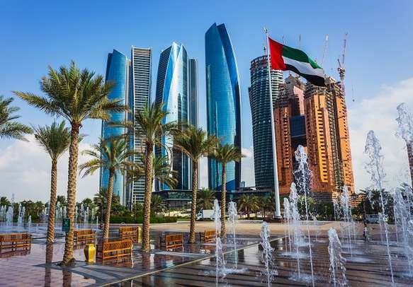 Well lit city of Abu Dhabi