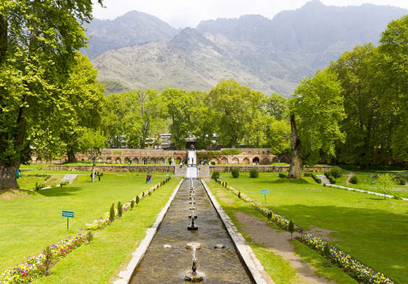 Tourists enjoy the beautiful Nishat Gardens during summers	