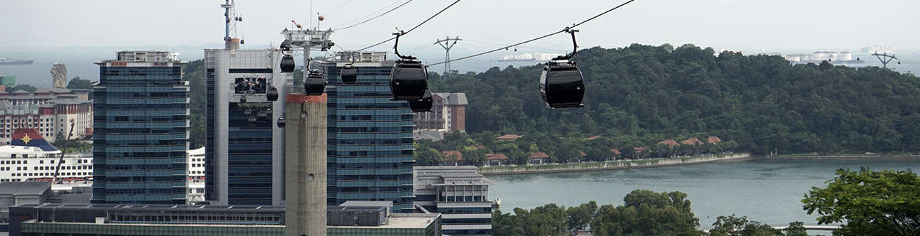 Delight in an exciting ride over the mountains in a cable car in Singapore
