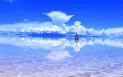 Clear blue waters of Bolivia in South America