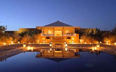 The picturesque view of The Serai in Jaisalmer