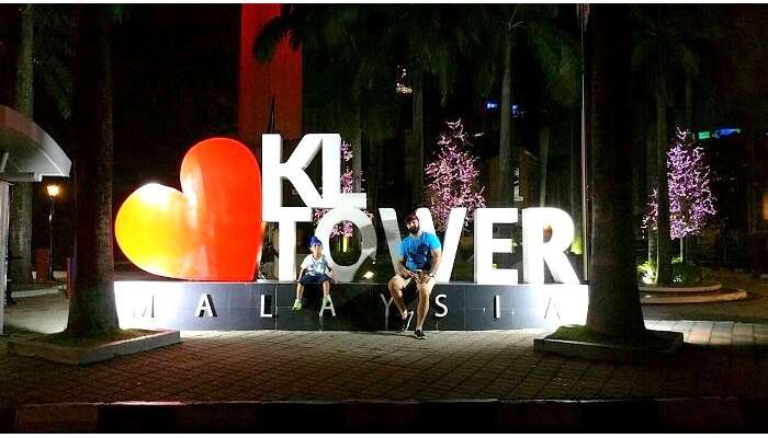 Outside KL Tower in Malaysia