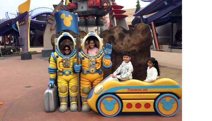 Outside tomorrowland in Disneyland