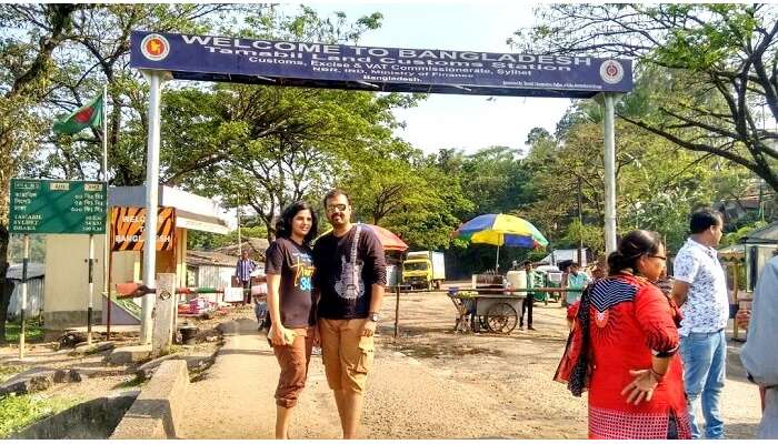 clicking a pic at the bangladesh border