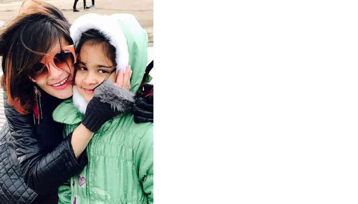 mother and daughter in Iceland