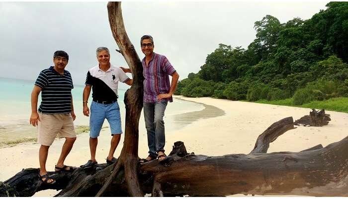 friends on Kala Patthar Beach Andaman
