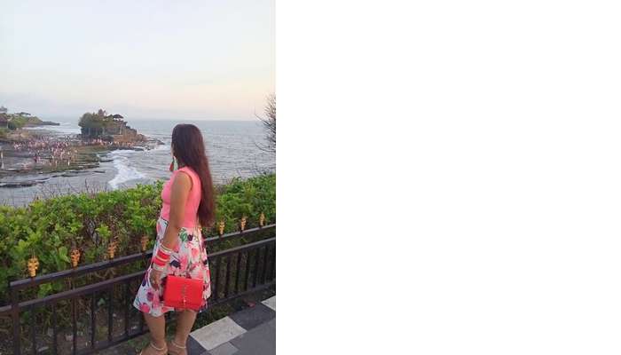 pankaj honeymoon trip to bali: at tanah lot