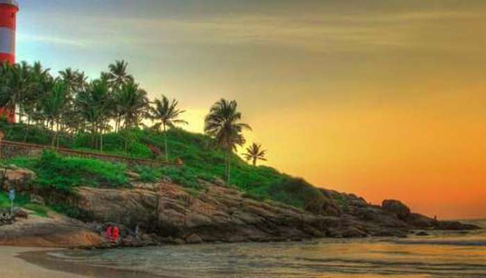 The lighthouse beach of Kovalam – one of the most popular tourist attractions in Kerala