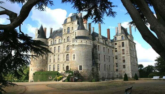 A view of the Chateau de Brissac in Paris from outside