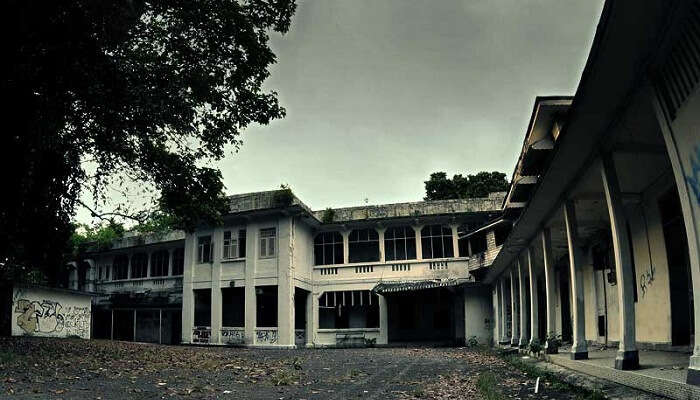 A view of the abandoned Old Changi Hospital that is now one of the most haunted places in the world