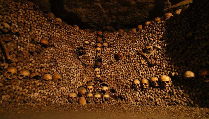 Remains of the dead laid in tunnels beneath the city of Paris