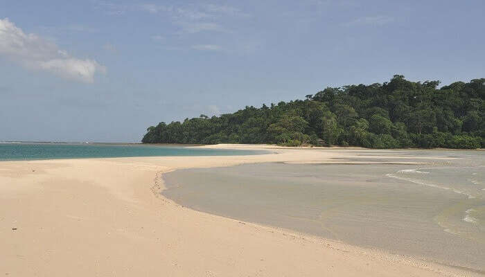 Sandbar between the twin islands