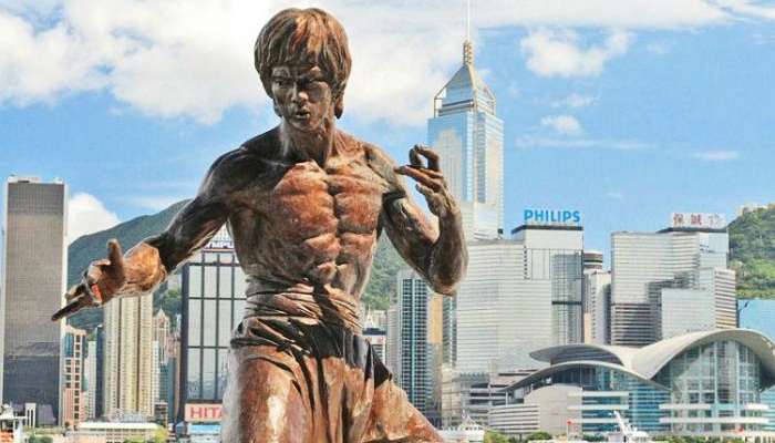 The Bruce Lee statue in Hong Kong