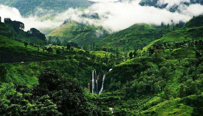 The lush green hill station of Nuwara Eliya in Sri Lanka