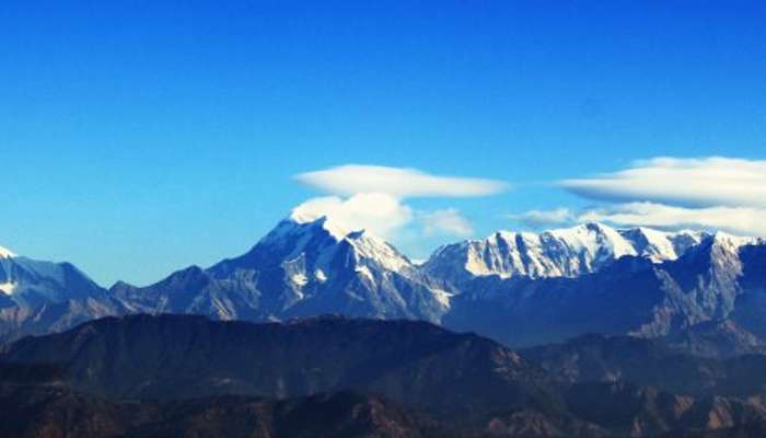 View of the Nanda Devi range from Kausani in Uttarakhand