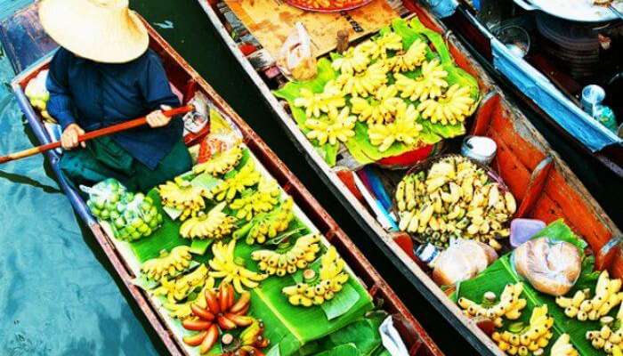 One of the best places to see in Thailand are the colorful floating markets