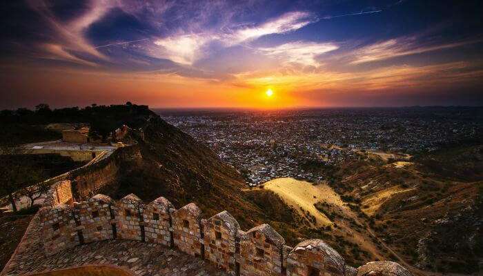 A beautiful sunset view from Nahargarh Fort, Jaipur