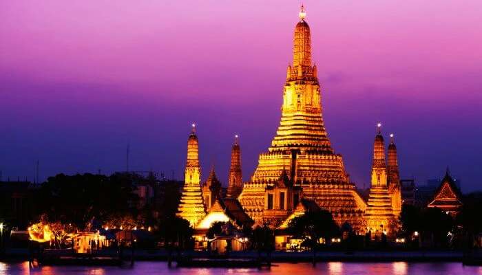 Wat Arun in Thailand during night is one of the best tourist attractions in Thailand