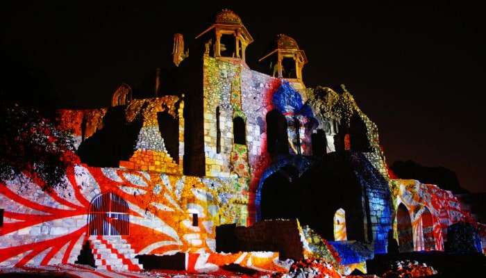  Old Fort transforms into a live screen during the sound and light show.