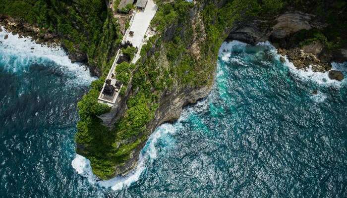 A bird's eye view of Pura Luhur Uluwatu