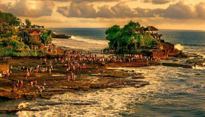 An evening view of Tanah Lot Temple