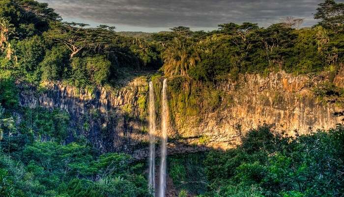 The beautiful Tamarind Waterfalls in Mauritius