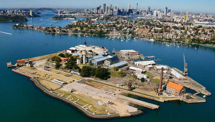 Aerial view of Cockatoo island