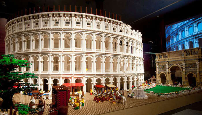 Lego Colosseum installation at the Nicholson Museum