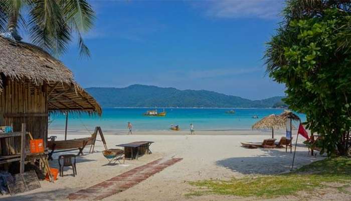 The regular beach scene at Perhentian Island – a famous tourist place in Malaysia