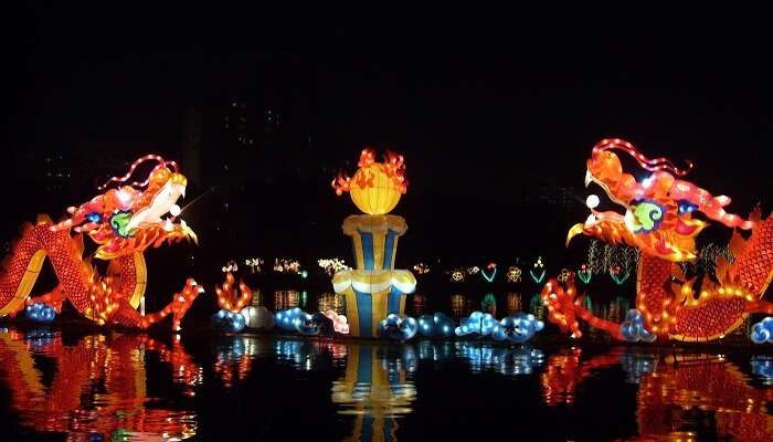 The animal shaped lanterns during the mid Autumn festival in Singapore are popular attractions