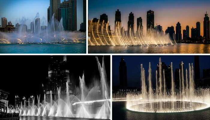 The beautiful views of the dancing Dubai fountains