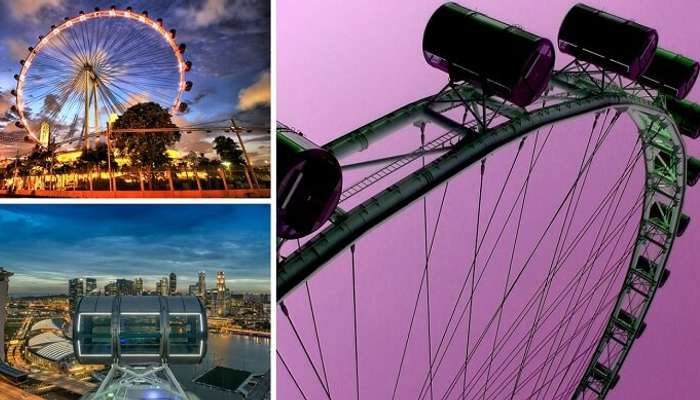 the different views of the Singapore flyer