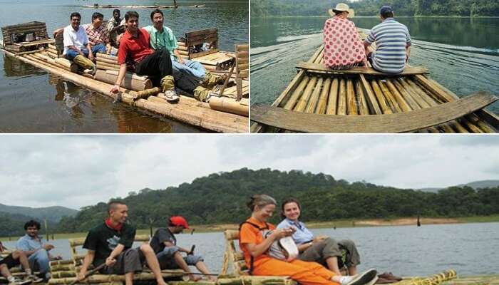 Scenes from bamboo rafting that is among the popular things to do in Thekkady