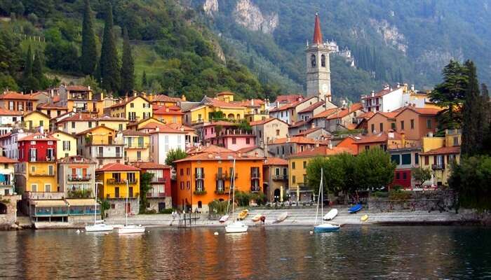 The beautiful Varenna fishing village on eastern shore of Lake Como