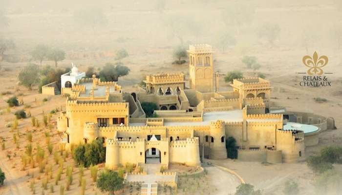 A bird’s eye view of the Mihir Garh House near Jodhpur