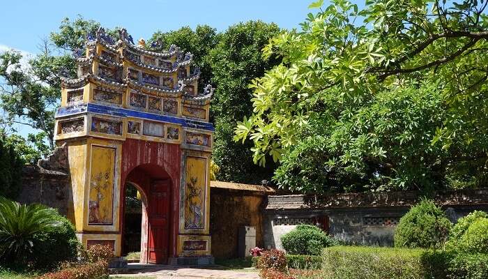 One of the gates at the Complex of Hue Monuments in Hue